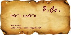 Pál Csák névjegykártya