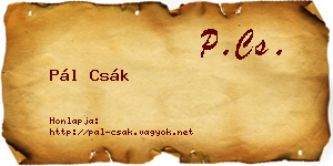 Pál Csák névjegykártya
